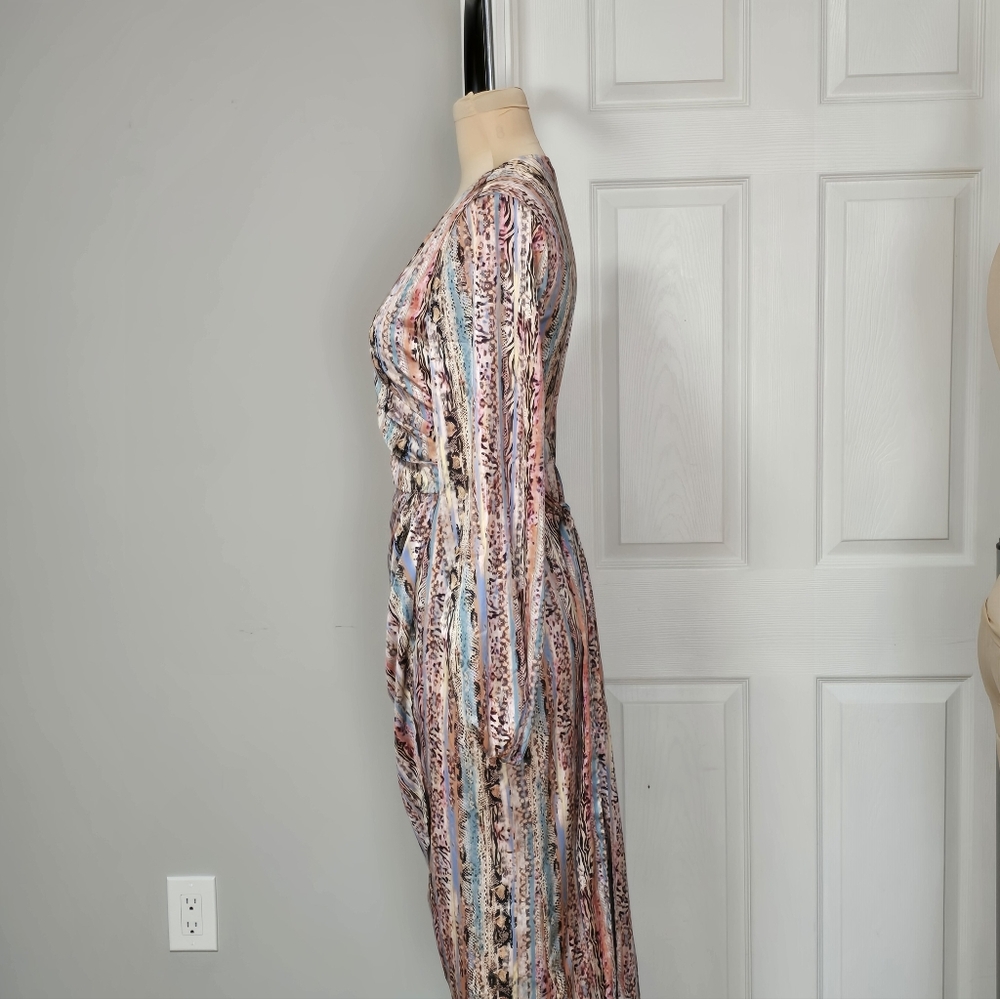 BEBE Striped Wrap Midi Dress,Size S - Picture 6 of 8